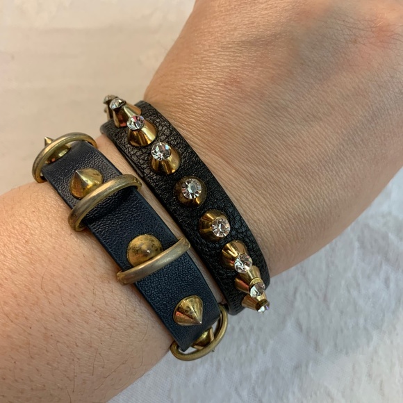 COPY - Set of 2 faux leather with gold studs snap on bracelets *add on f… - Picture 13 of 13